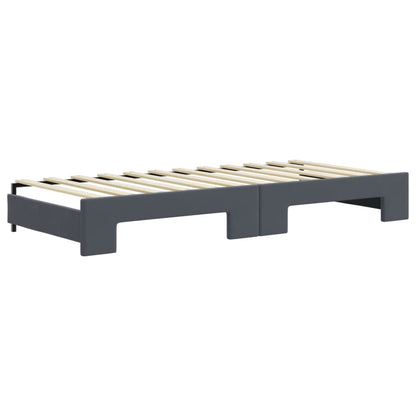 Divano Letto Estraibile Cassetti Grigio Scuro 90x200cm Velluto - homemem39