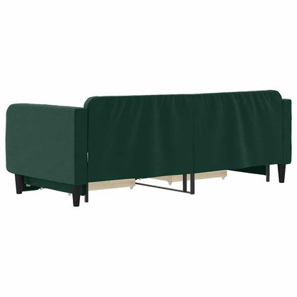 Divano Letto Estraibile Cassetti Verde Scuro 90x200cm Velluto | homemem39