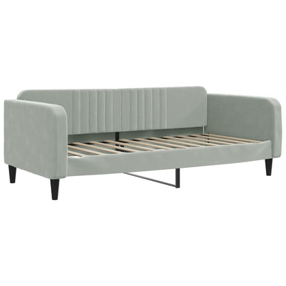 Divano Letto Estraibile Cassetti Grigio Chiaro 100x200 Velluto - homemem39