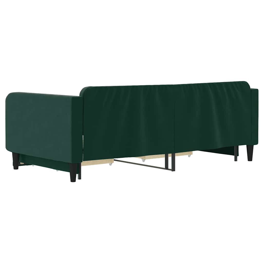 Divano Letto Estraibile Cassetti Verde Scuro 100x200cm Velluto | homemem39