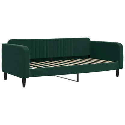 Divano Letto Estraibile Cassetti Verde Scuro 100x200cm Velluto | homemem39