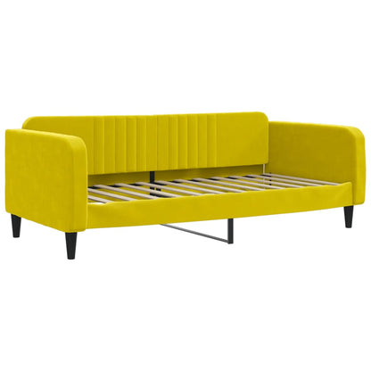 Divano Letto Estraibile con Cassetti Giallo 100x200cm Velluto - homemem39