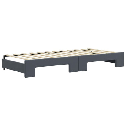 Divano Letto Estraibile Cassetti Grigio Scuro 80x200cm Velluto - homemem39