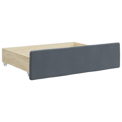 Divano Letto Estraibile Cassetti Grigio Scuro 100x200cm Velluto - homemem39