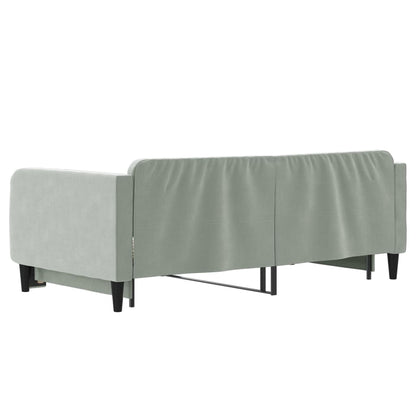 Divano Letto Letto Estraibile Grigio Chiaro 100x190 cm Velluto | homemem39