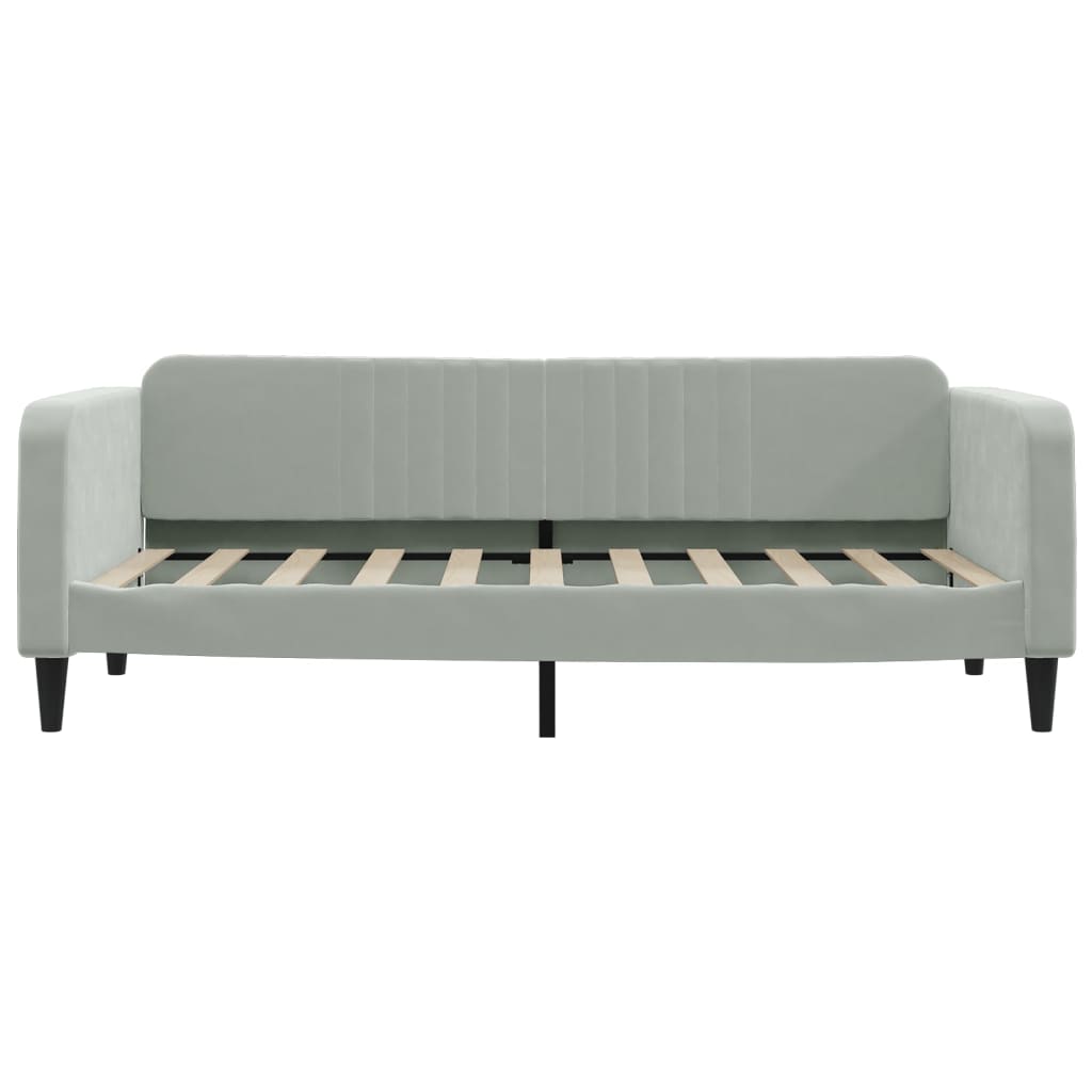 Divano Letto Letto Estraibile Grigio Chiaro 100x190 cm Velluto | homemem39