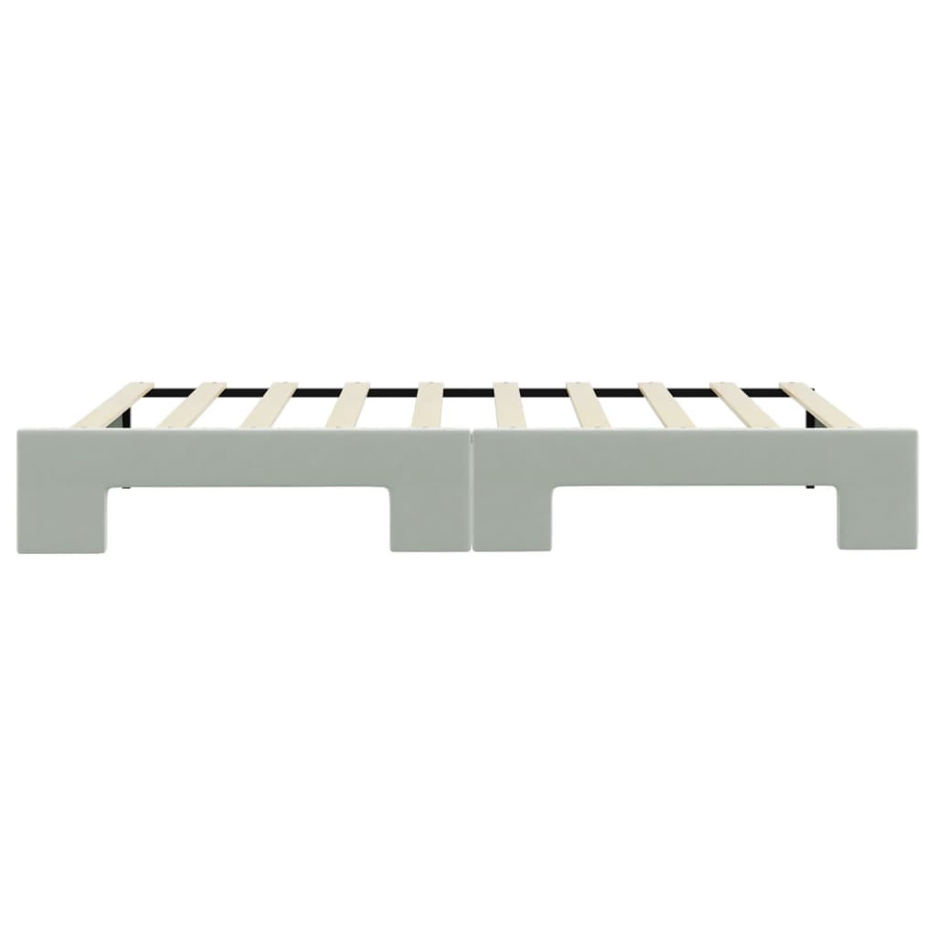 Divano Letto Letto Estraibile Grigio Chiaro 100x190 cm Velluto | homemem39