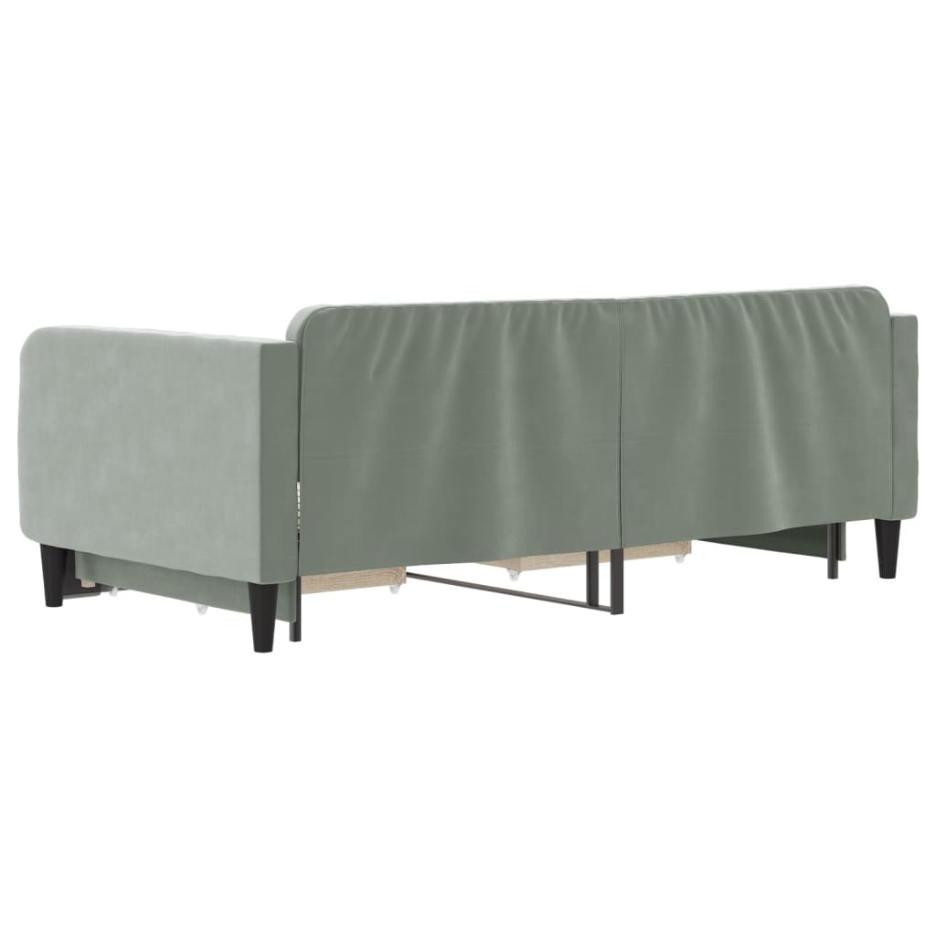 Divano Letto Estraibile Cassetti Grigio Chiaro 100x190 Velluto | homemem39