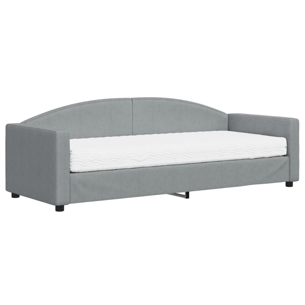 Divano Letto con Materasso Grigio Chiaro 80x200 cm in Tessuto - homemem39