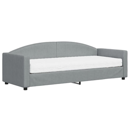 Divano Letto con Materasso Grigio Chiaro 80x200 cm in Tessuto - homemem39