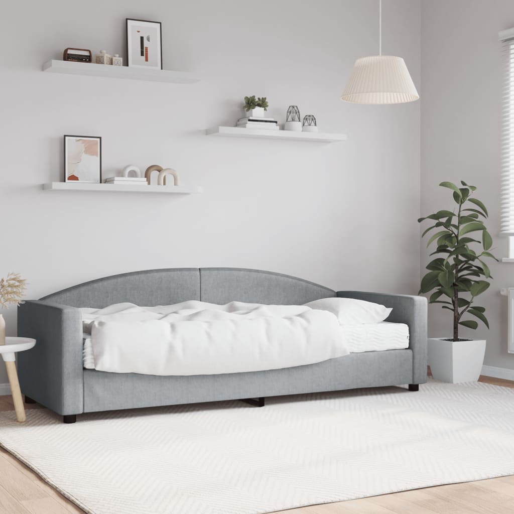 Divano Letto con Materasso Grigio Chiaro 80x200 cm in Tessuto - homemem39