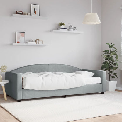 Divano Letto con Materasso Grigio Chiaro 90x200 cm in Tessuto - homemem39