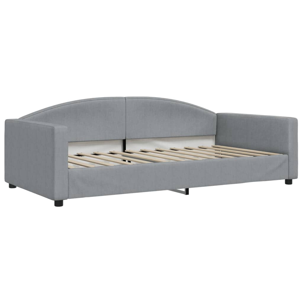Divano Letto con Materasso Grigio Chiaro 100x200 cm in Tessuto - homemem39