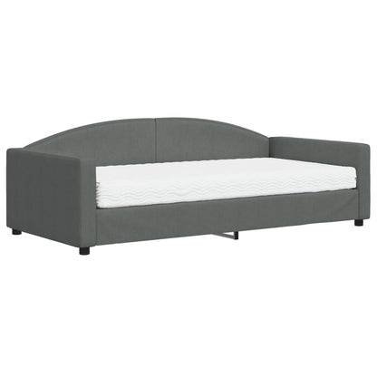 Divano Letto con Materasso Grigio Scuro 100x200 cm in Tessuto - homemem39