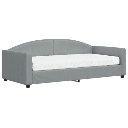 Divano Letto con Materasso Grigio Chiaro 90x190 cm in Tessuto - homemem39