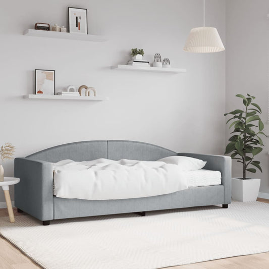 Divano Letto con Materasso Grigio Chiaro 90x190 cm in Tessuto - homemem39