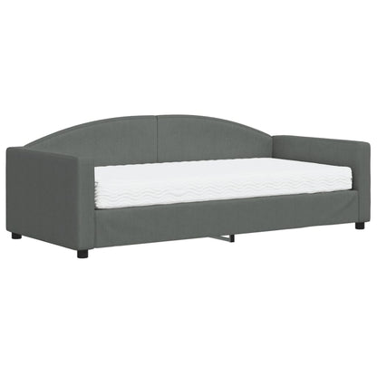 Divano Letto con Materasso Grigio Scuro 90x190 cm in Tessuto - homemem39