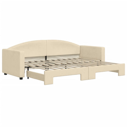 Divano Letto con Letto Estraibile Crema 80x200 cm Tessuto - homemem39