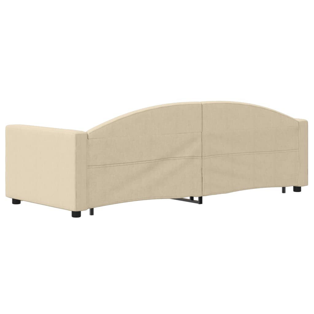 Divano Letto con Letto Estraibile Crema 80x200 cm Tessuto - homemem39