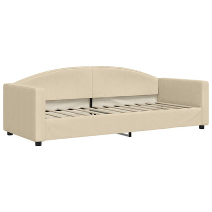 Divano Letto con Letto Estraibile Crema 80x200 cm Tessuto - homemem39