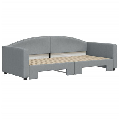 Divano Letto con Letto Estraibile Grigio Chiaro 90x200 Tessuto - homemem39