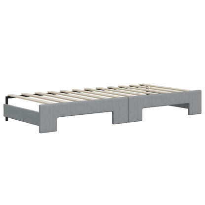 Divano Letto con Letto Estraibile Grigio Chiaro 90x200 Tessuto - homemem39
