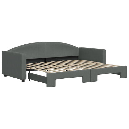 Divano Letto con Letto Estraibile Grigio Scuro 90x200cm Tessuto - homemem39