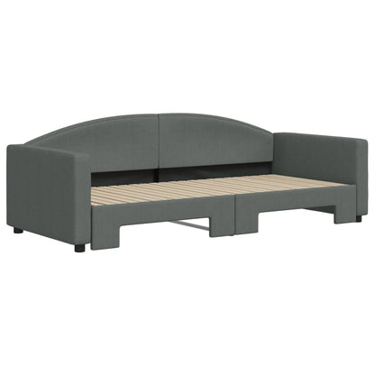 Divano Letto con Letto Estraibile Grigio Scuro 90x200cm Tessuto - homemem39