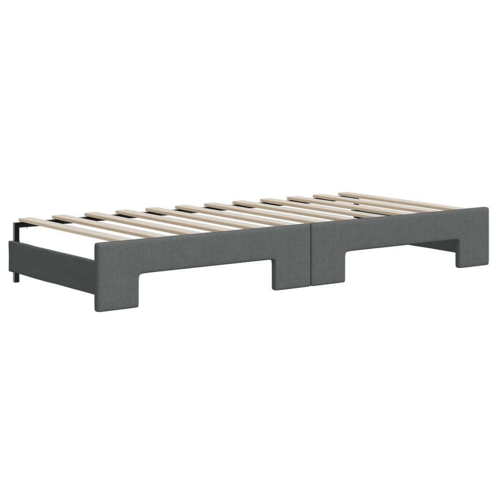 Divano Letto con Letto Estraibile Grigio Scuro 90x200cm Tessuto - homemem39