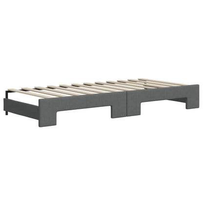 Divano Letto con Letto Estraibile Grigio Scuro 90x200cm Tessuto - homemem39