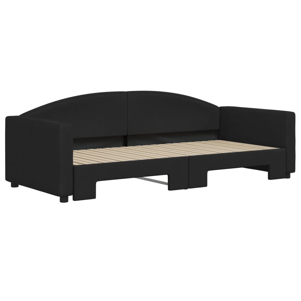 Divano Letto con Letto Estraibile Nero 90x200 cm in Tessuto - homemem39