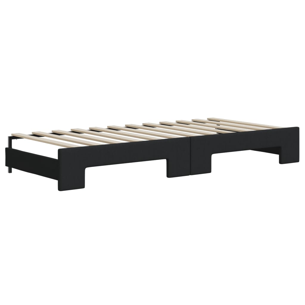Divano Letto con Letto Estraibile Nero 90x200 cm in Tessuto - homemem39