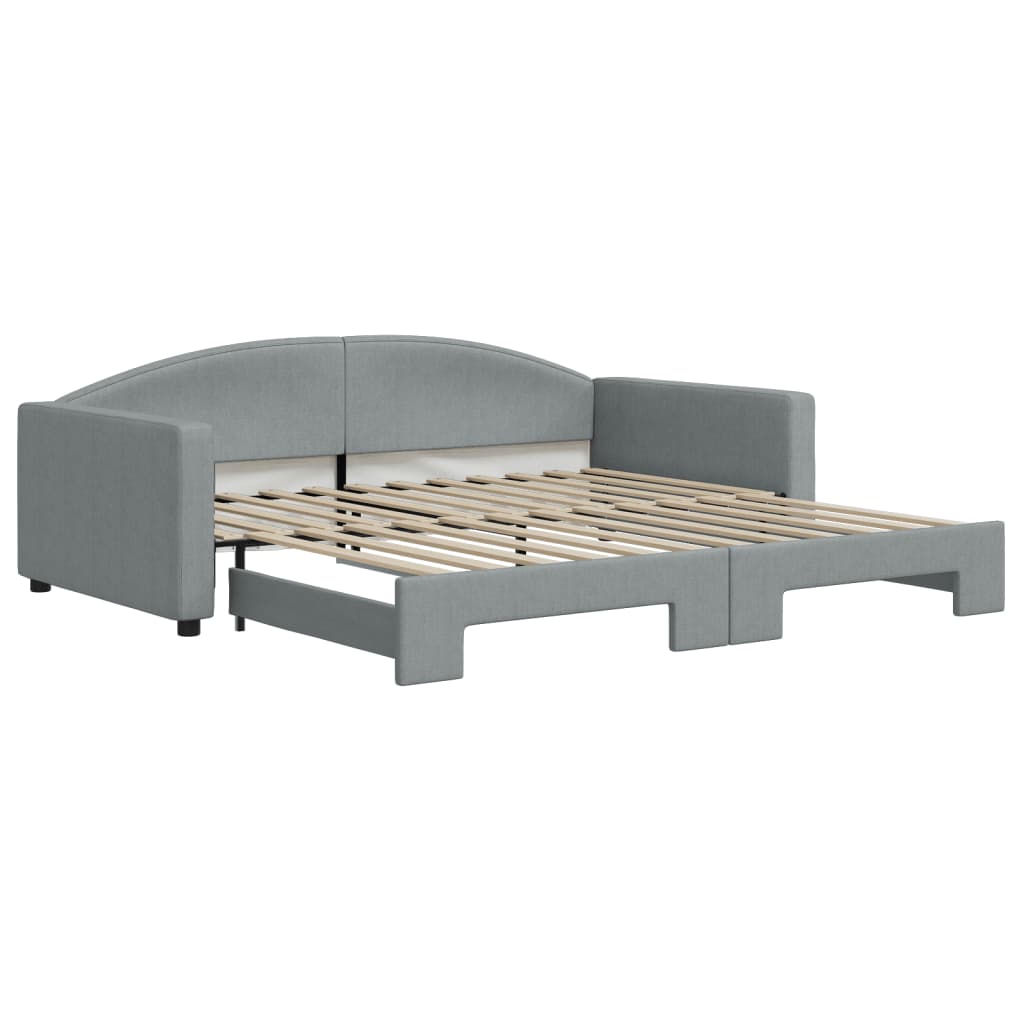 Divano Letto con Letto Estraibile Grigio Chiaro 100x200 Tessuto - homemem39