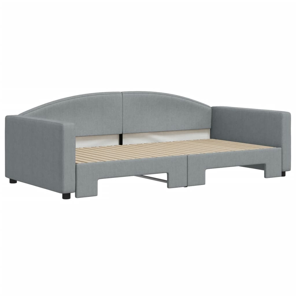 Divano Letto con Letto Estraibile Grigio Chiaro 100x200 Tessuto - homemem39