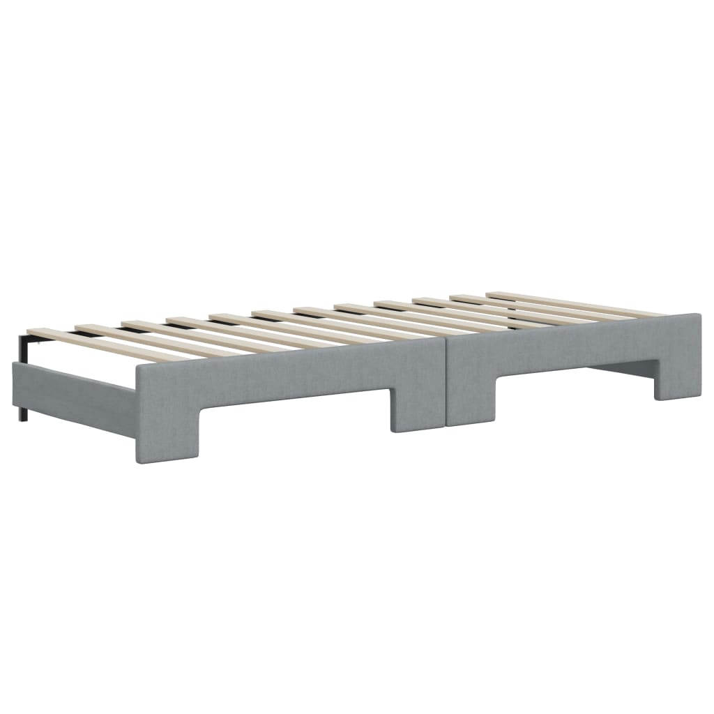 Divano Letto con Letto Estraibile Grigio Chiaro 100x200 Tessuto - homemem39