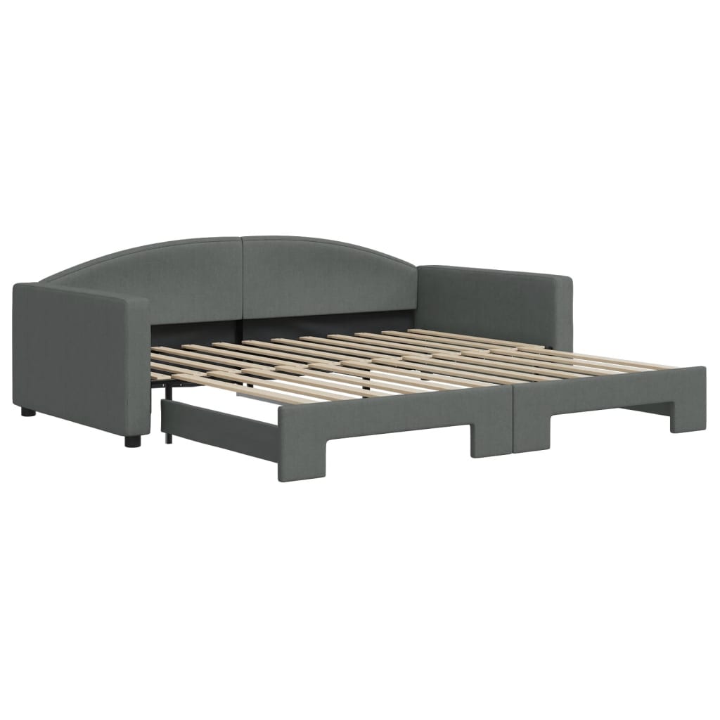 Divano Letto con Letto Estraibile Grigio Scuro 100x200 Tessuto - homemem39