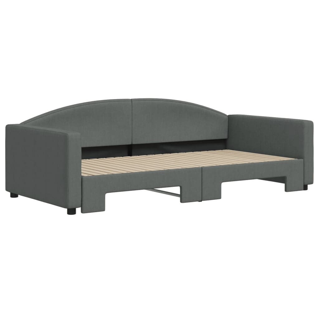 Divano Letto con Letto Estraibile Grigio Scuro 100x200 Tessuto - homemem39