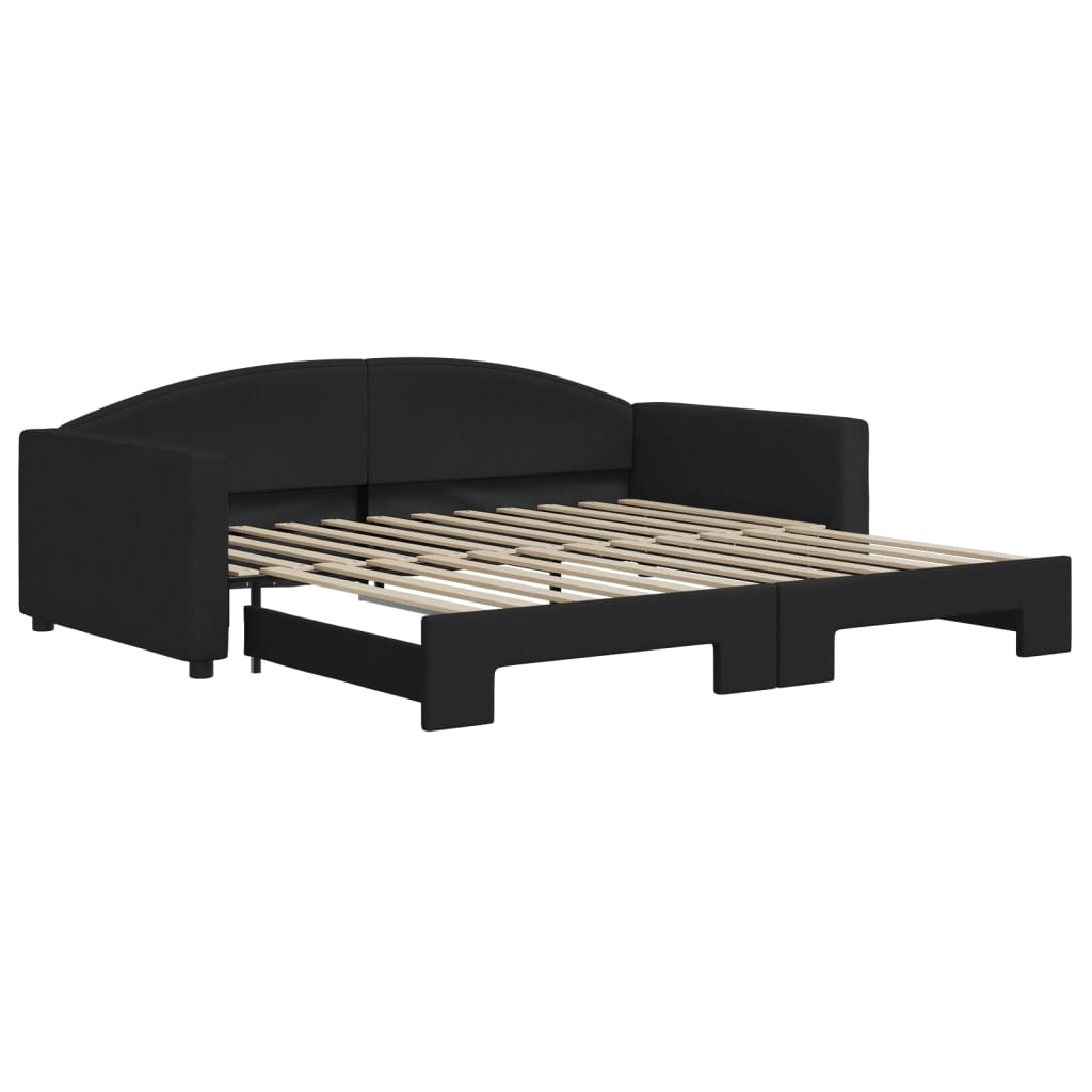 Divano Letto con Letto Estraibile Nero 100x200 cm in Tessuto - homemem39