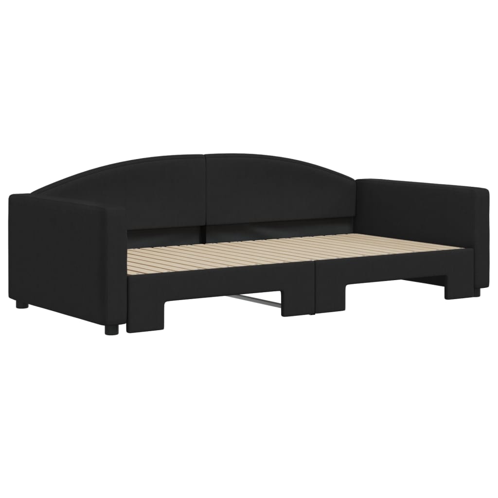 Divano Letto con Letto Estraibile Nero 100x200 cm in Tessuto - homemem39