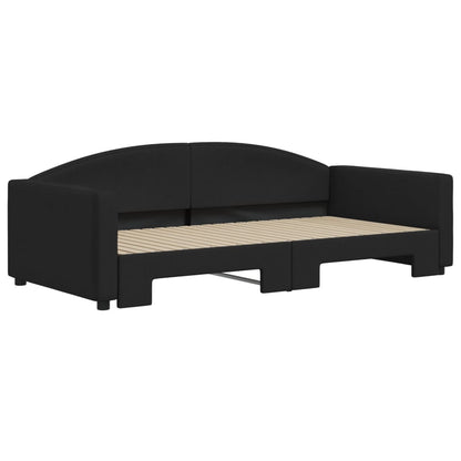 Divano Letto con Letto Estraibile Nero 100x200 cm in Tessuto - homemem39