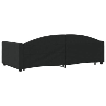 Divano Letto con Letto Estraibile Nero 100x200 cm in Tessuto - homemem39