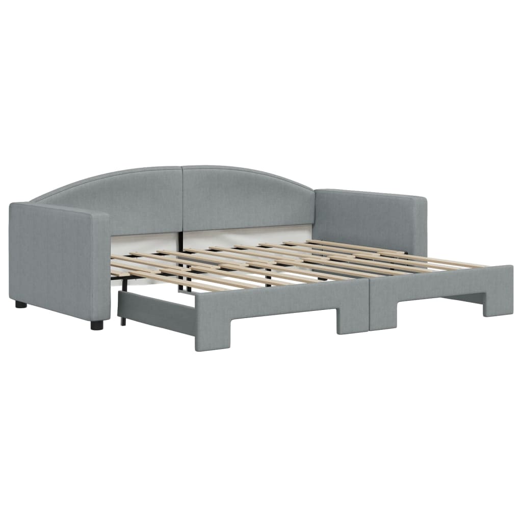 Divano Letto con Letto Estraibile Grigio Chiaro 90x190 Tessuto - homemem39