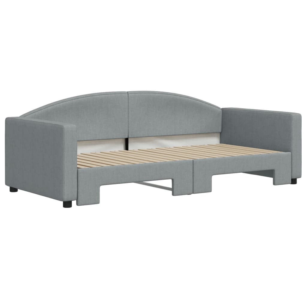 Divano Letto con Letto Estraibile Grigio Chiaro 90x190 Tessuto - homemem39