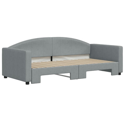 Divano Letto con Letto Estraibile Grigio Chiaro 90x190 Tessuto - homemem39
