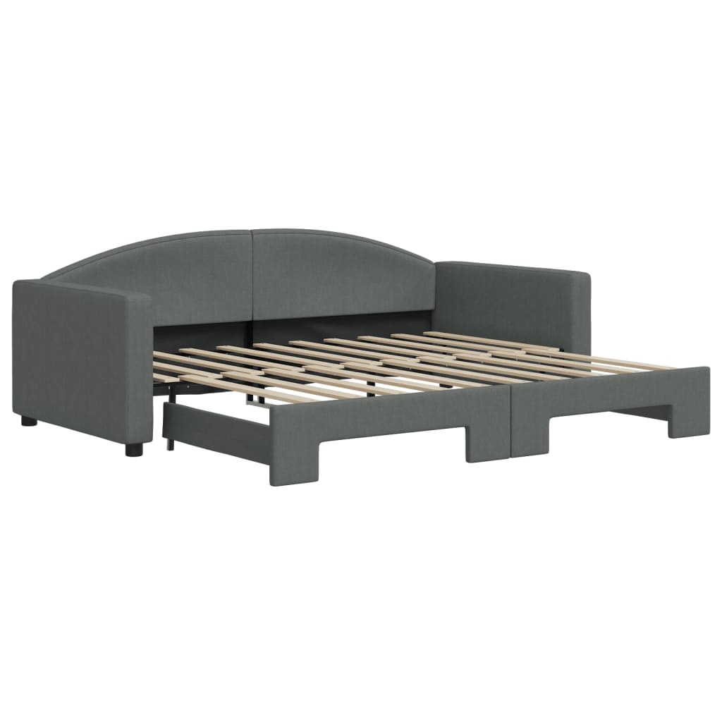 Divano Letto con Letto Estraibile Grigio Scuro 90x190cm Tessuto | homemem39