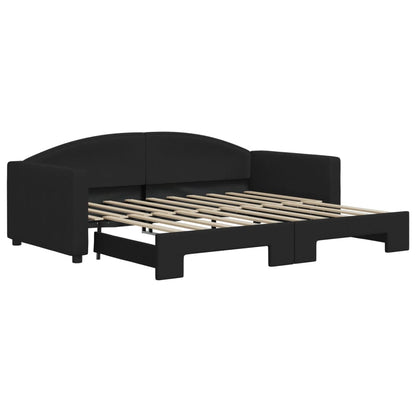 Divano Letto con Letto Estraibile Nero 90x190 cm in Tessuto - homemem39
