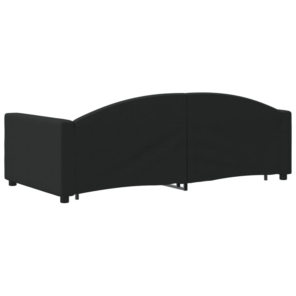 Divano Letto con Letto Estraibile Nero 90x190 cm in Tessuto - homemem39