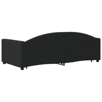 Divano Letto con Letto Estraibile Nero 90x190 cm in Tessuto - homemem39