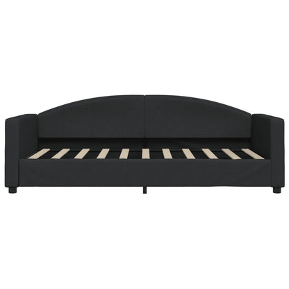 Divano Letto con Letto Estraibile Nero 90x190 cm in Tessuto