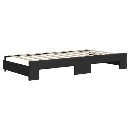 Divano Letto con Letto Estraibile Nero 90x190 cm in Tessuto
